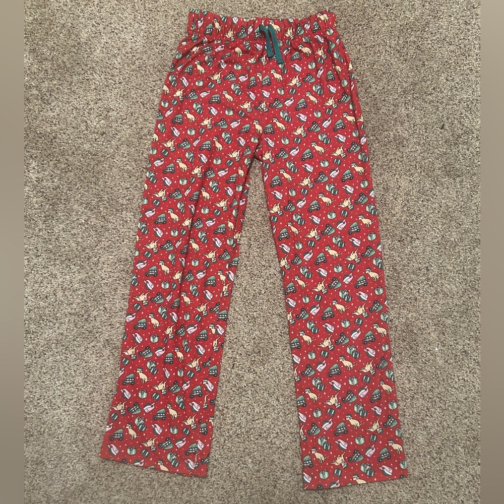 Vineyard Vines Kids Red Holiday Patterned Pants
